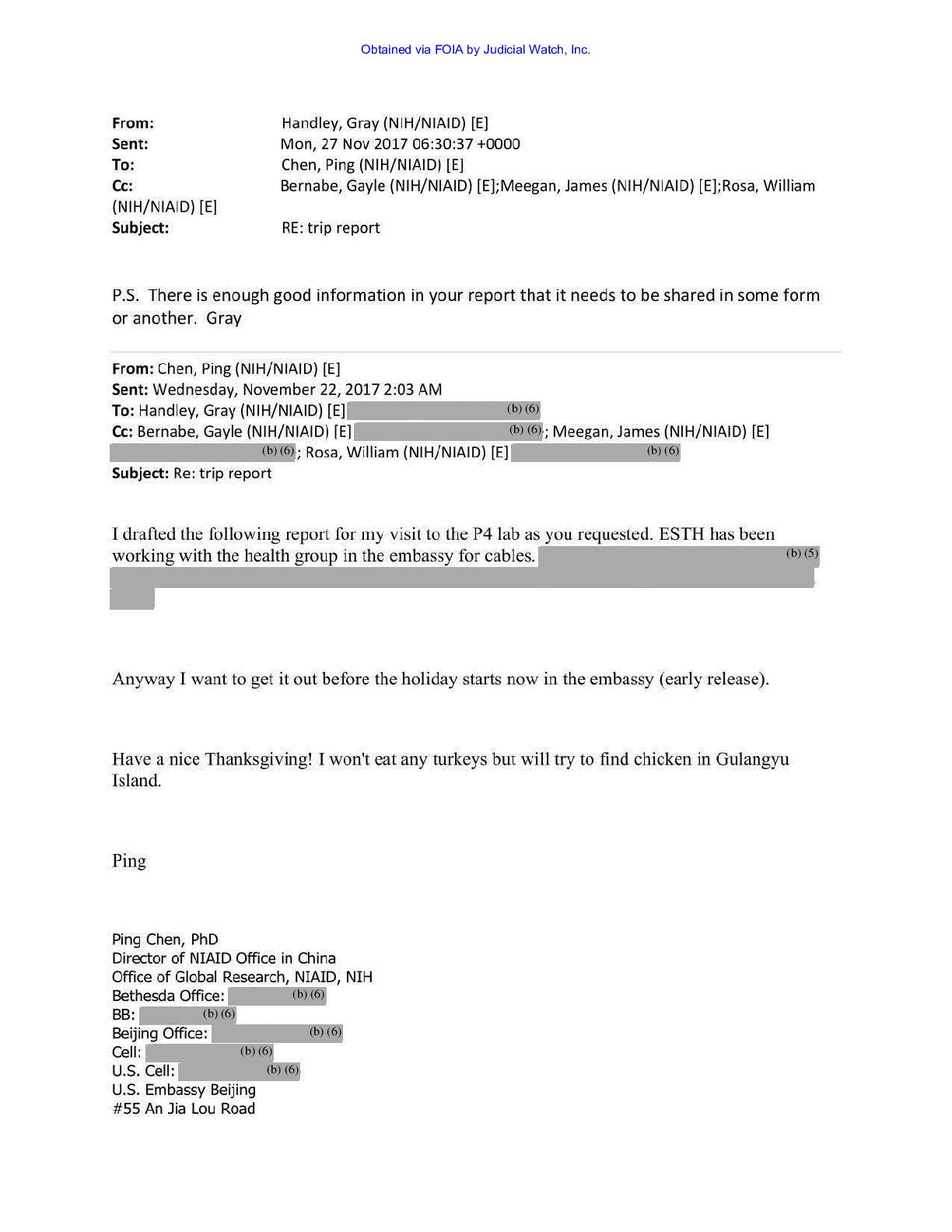 JW v HHS NIH Records on Wuhan Inst August 2021 00696 pgs 86-91