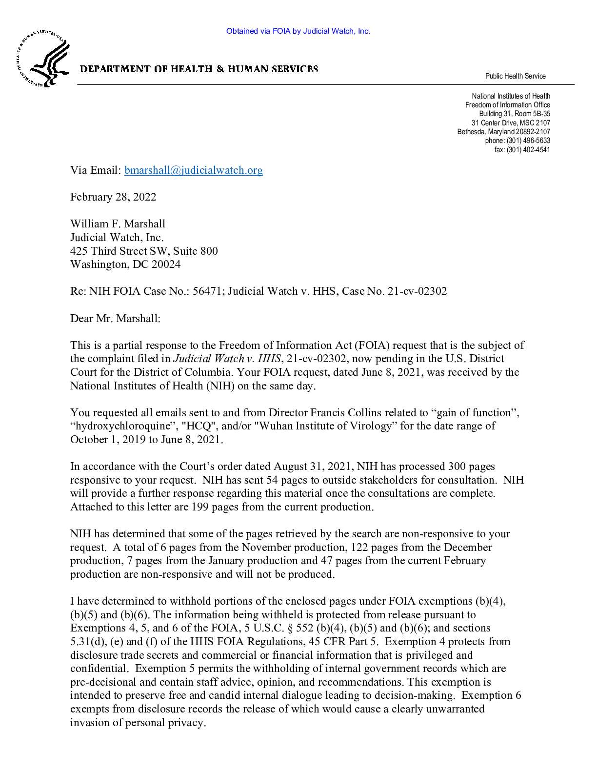 JW v HHS Collins Comms Prod 4 02302