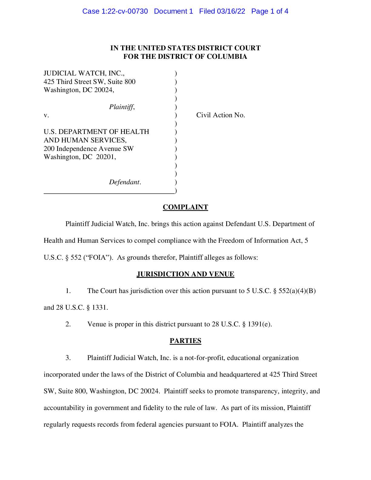 JW v HHS FDA BARDA complaint 00730