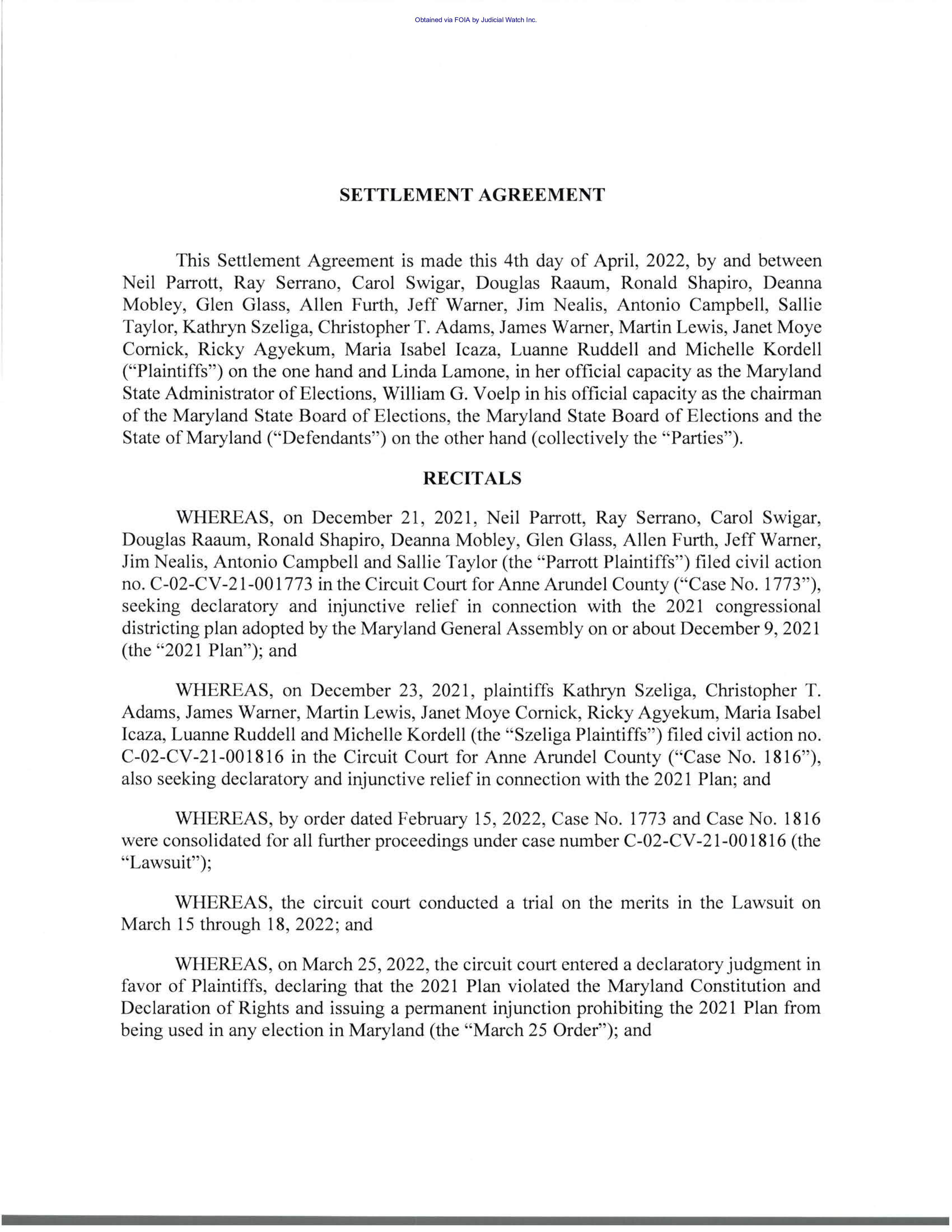 Parrott v Lamone Resolution of Md. Gerrymander 001773