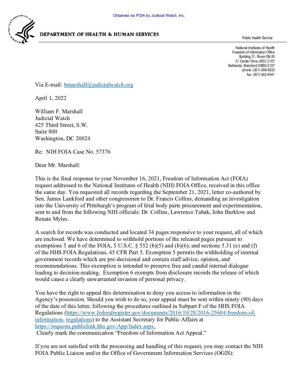 NIH U Pitt Baby Parts Humanized Mice April 2020