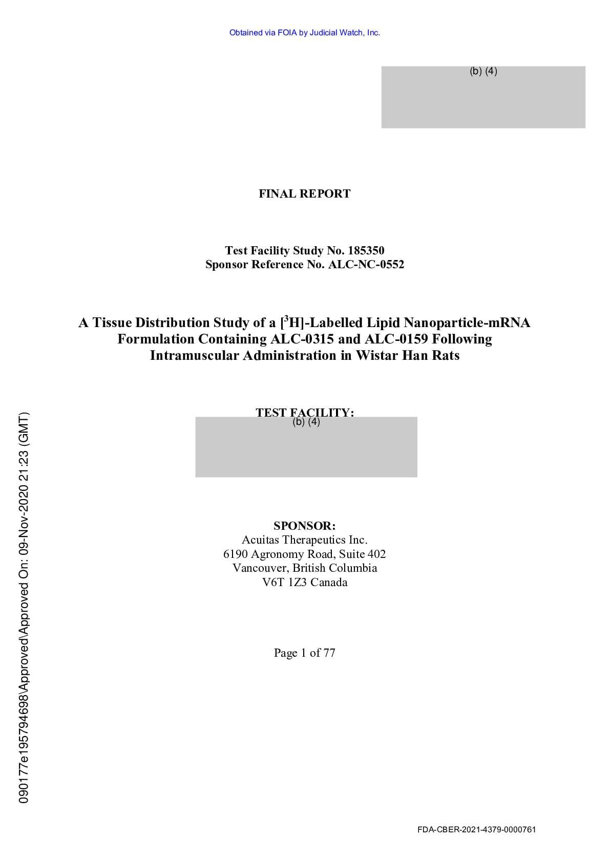 JW v HHS FDA Pfizer BioNTech Vaccine prod 3 02418 pgs 63-139