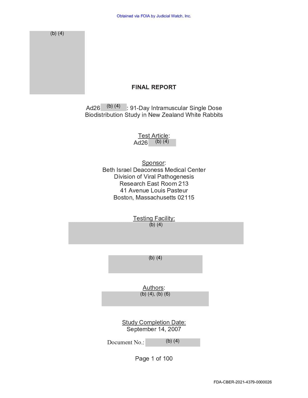 JW v HHS FDA Johnson & Johnson Vaccines Prod 1 02418 pgs 3-102