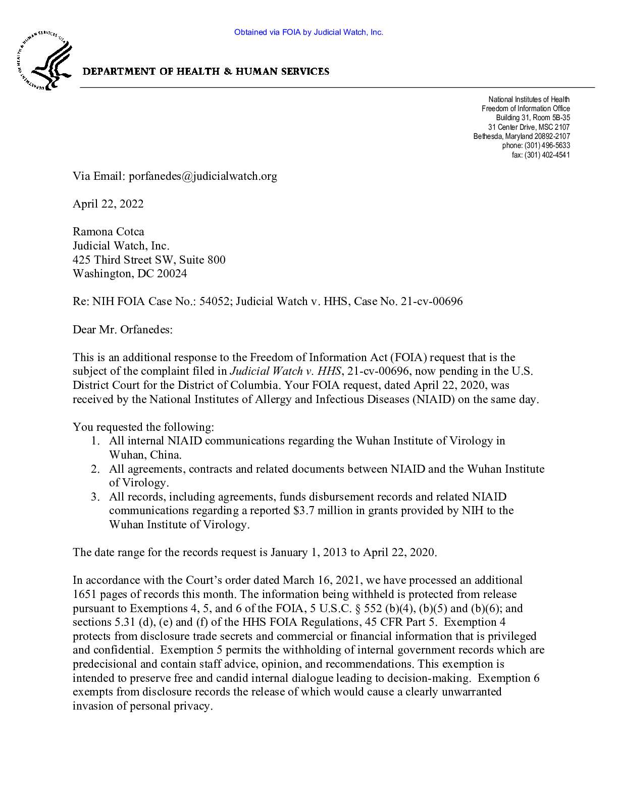 JW v HHS NIH EcoHealth Wuhan Prod 7 00696