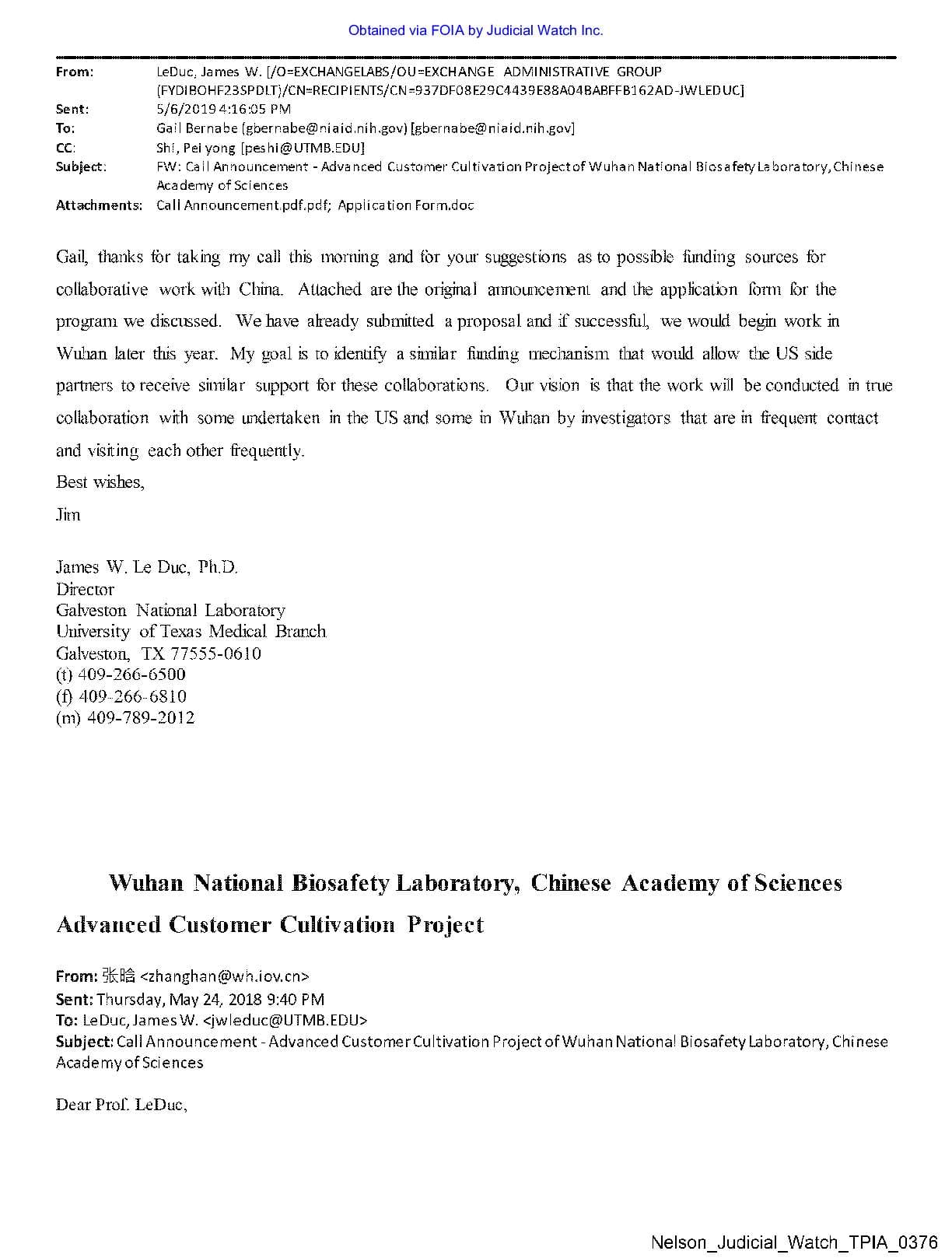Wuhan Lab Production UTMB Records April 2022 pg 379