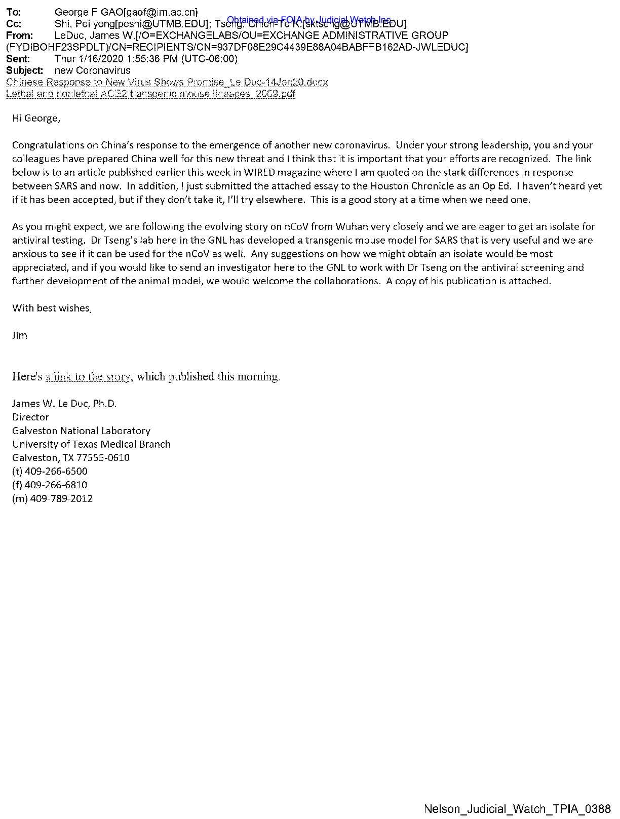 Wuhan Lab Production UTMB Records April 2022 pgs 391-408
