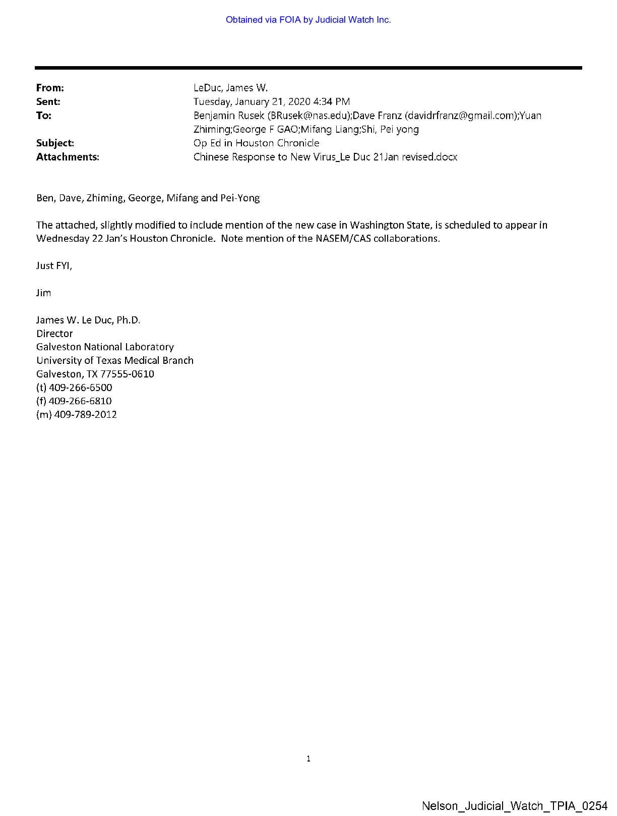 Wuhan Lab Production UTMB Records April 2022 pgs 257-259