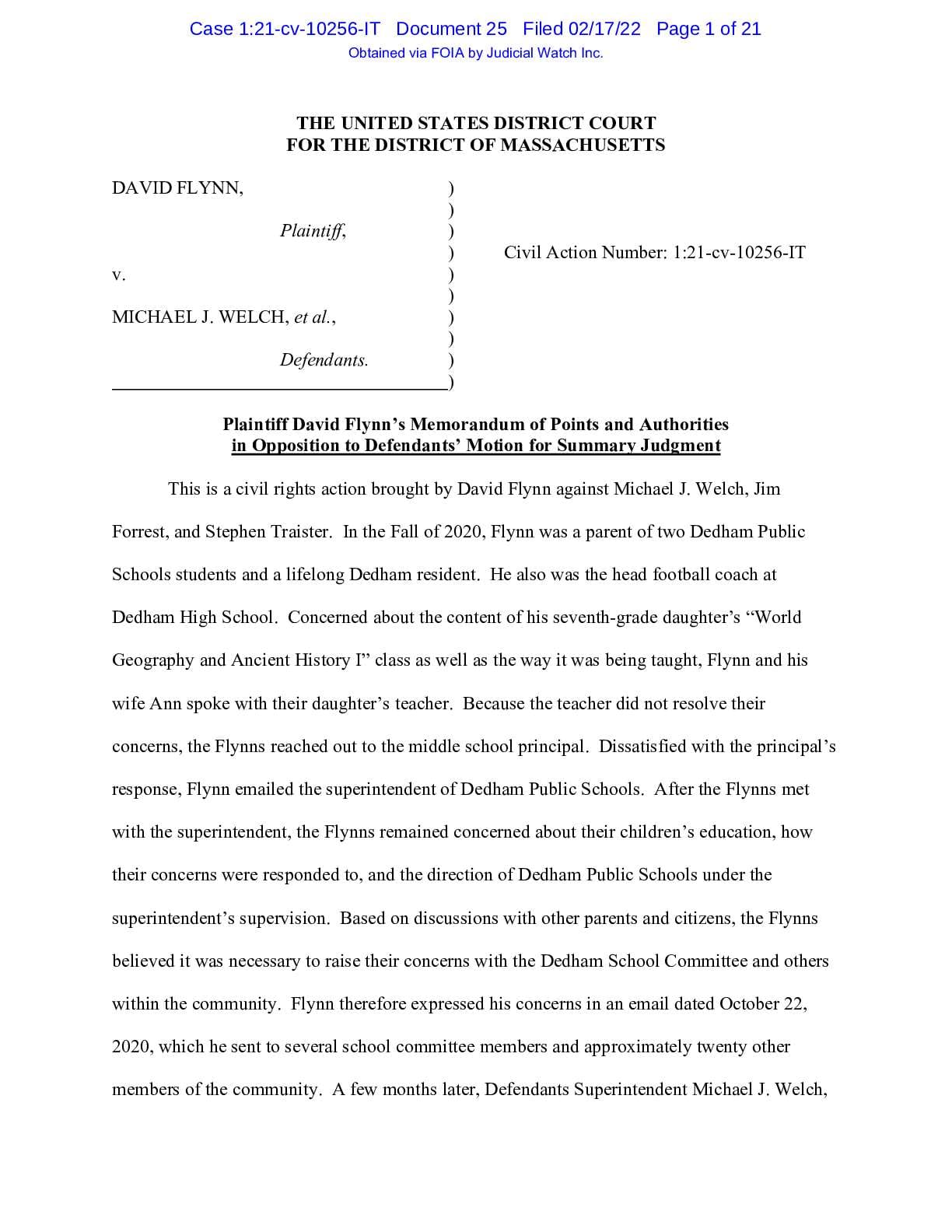 Flynn v Forrest oppo 10256