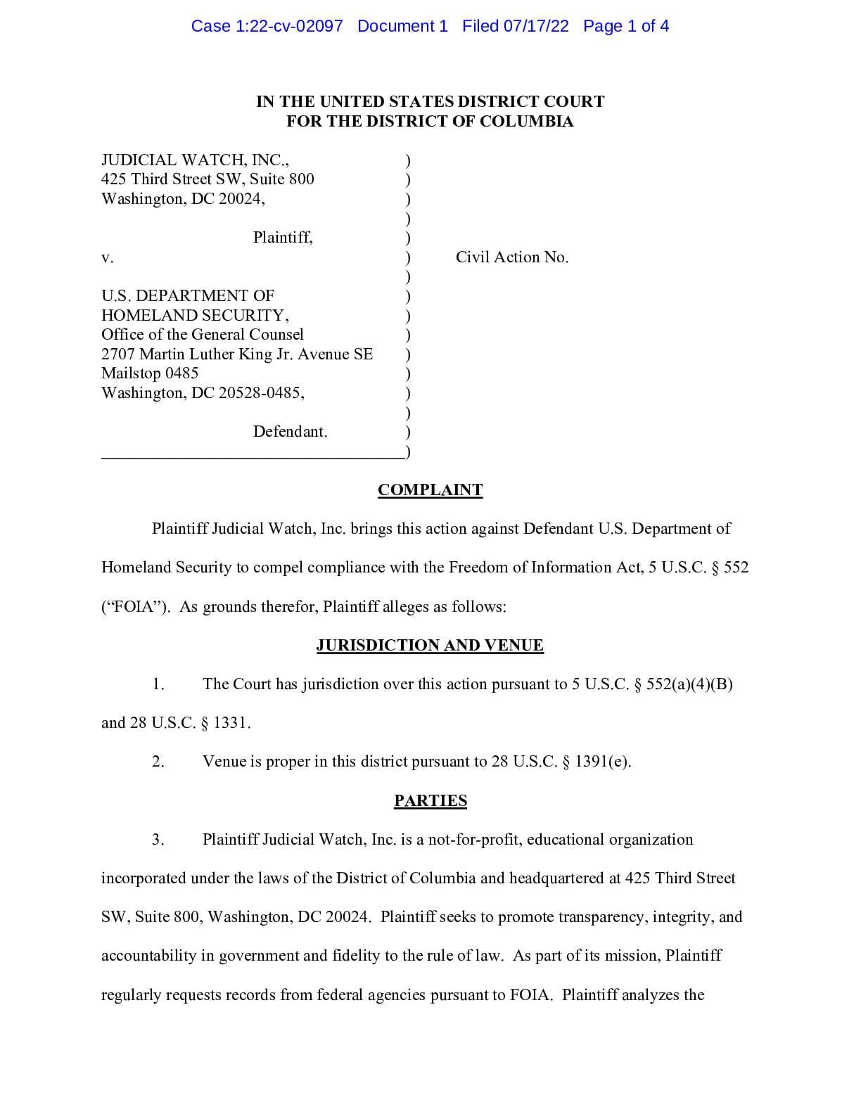 JW. v. DHS Hunter Biden travel complaint 02097