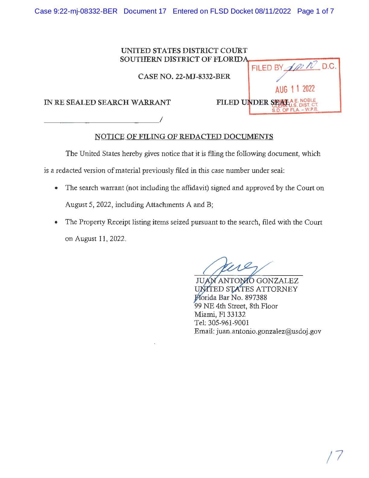 USA v. Sealed Search Warrant Unsealed 08332