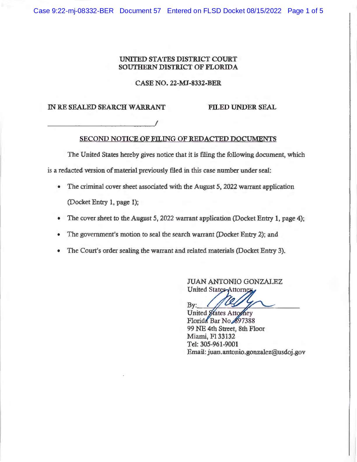 USA v. Sealed Search Warrant Documents Order 08332