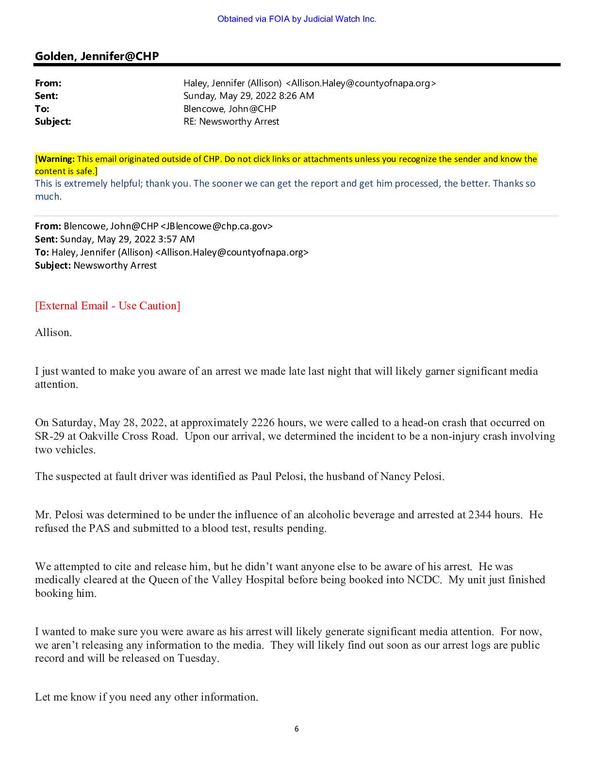 Paul Pelosi CA Public Records Act September 2022