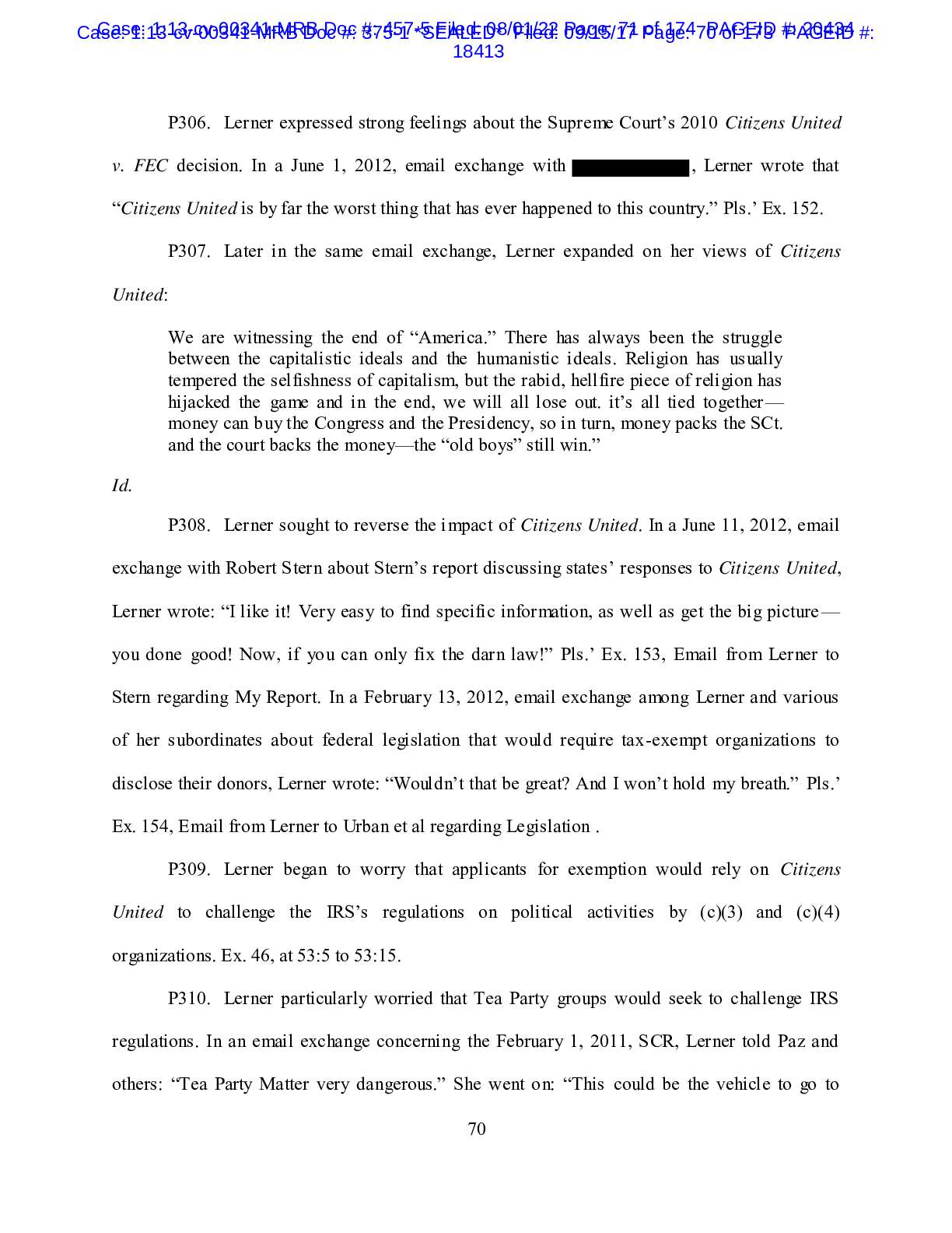 NorCal Tea Party v IRS Previously Sealed Docs 00341 pg 304