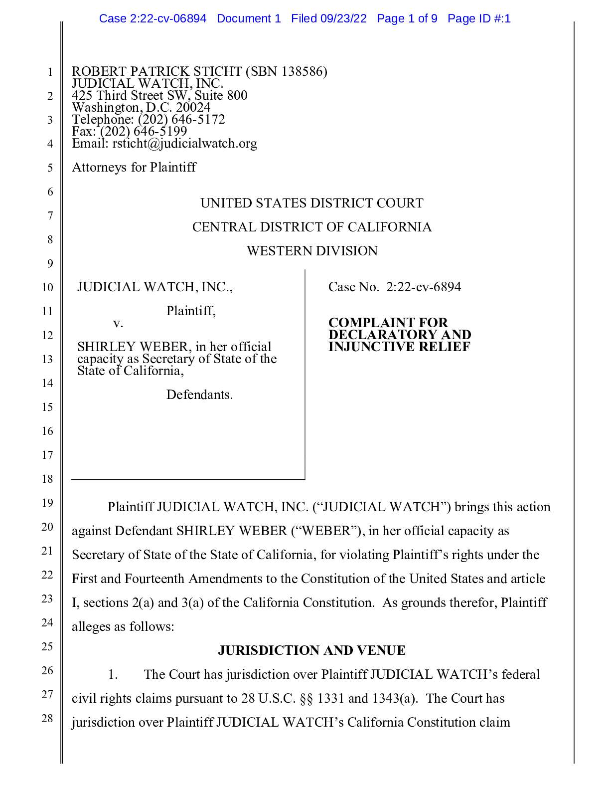 JW v. WEBER YouTube complaint 6894