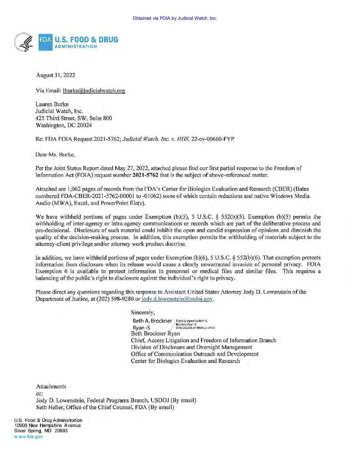JW v HHS Covid Vax Adverse Events prod 1 00660 Parts 1-2 Pgs 1-541