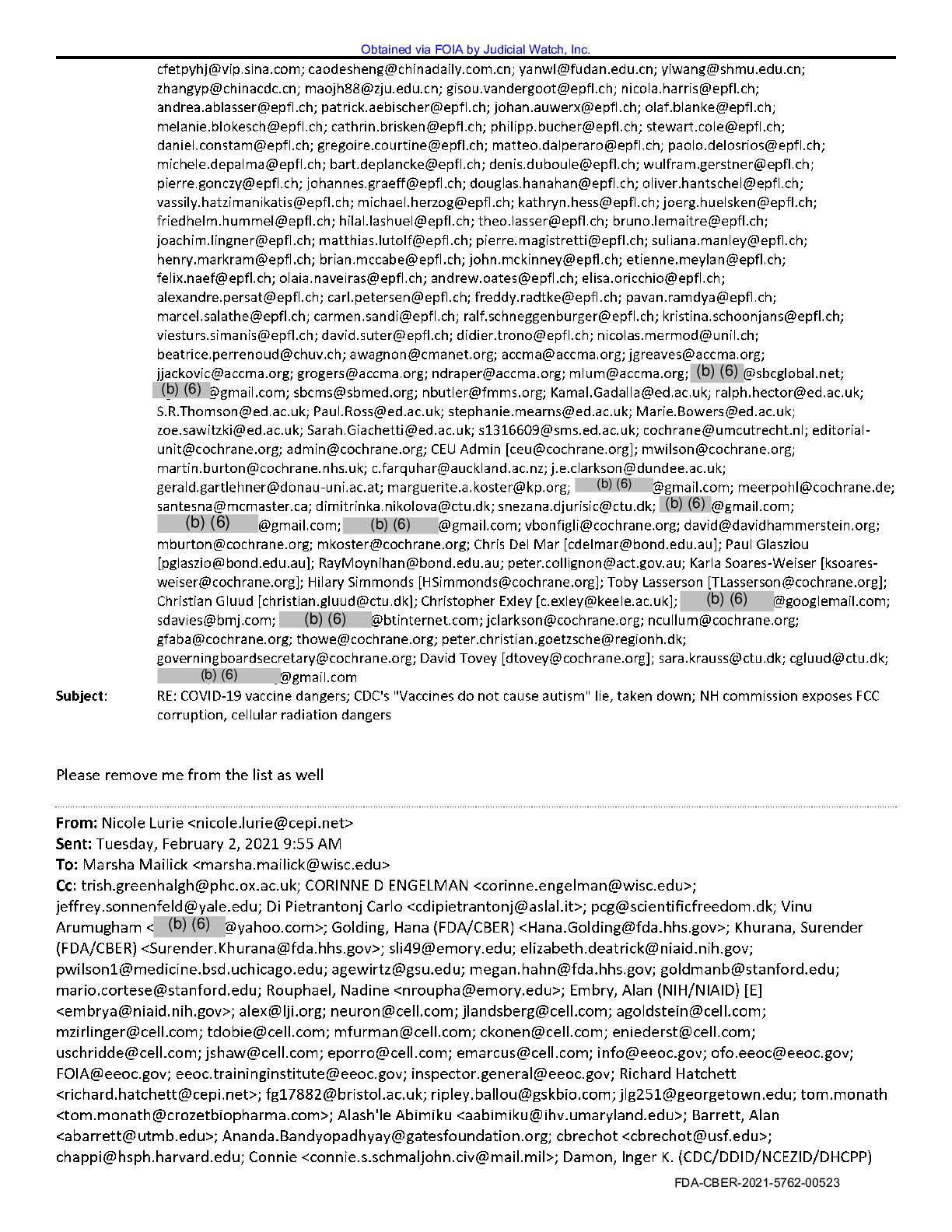JW v HHS Covid Vax Adverse Events prod 1 00660 Parts 1-2 Pgs 542-1082