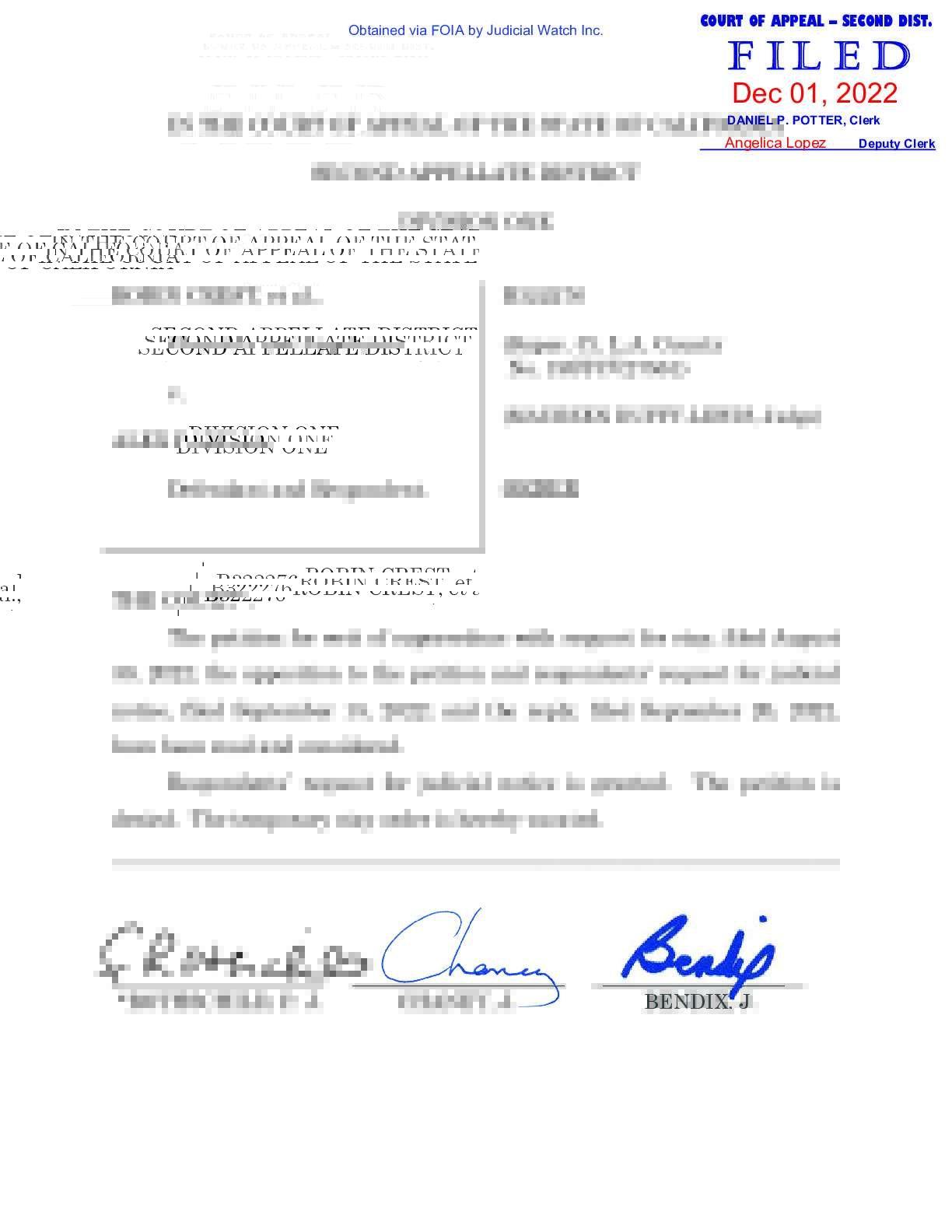 Crest v Padilla appeal order 27561 B322276