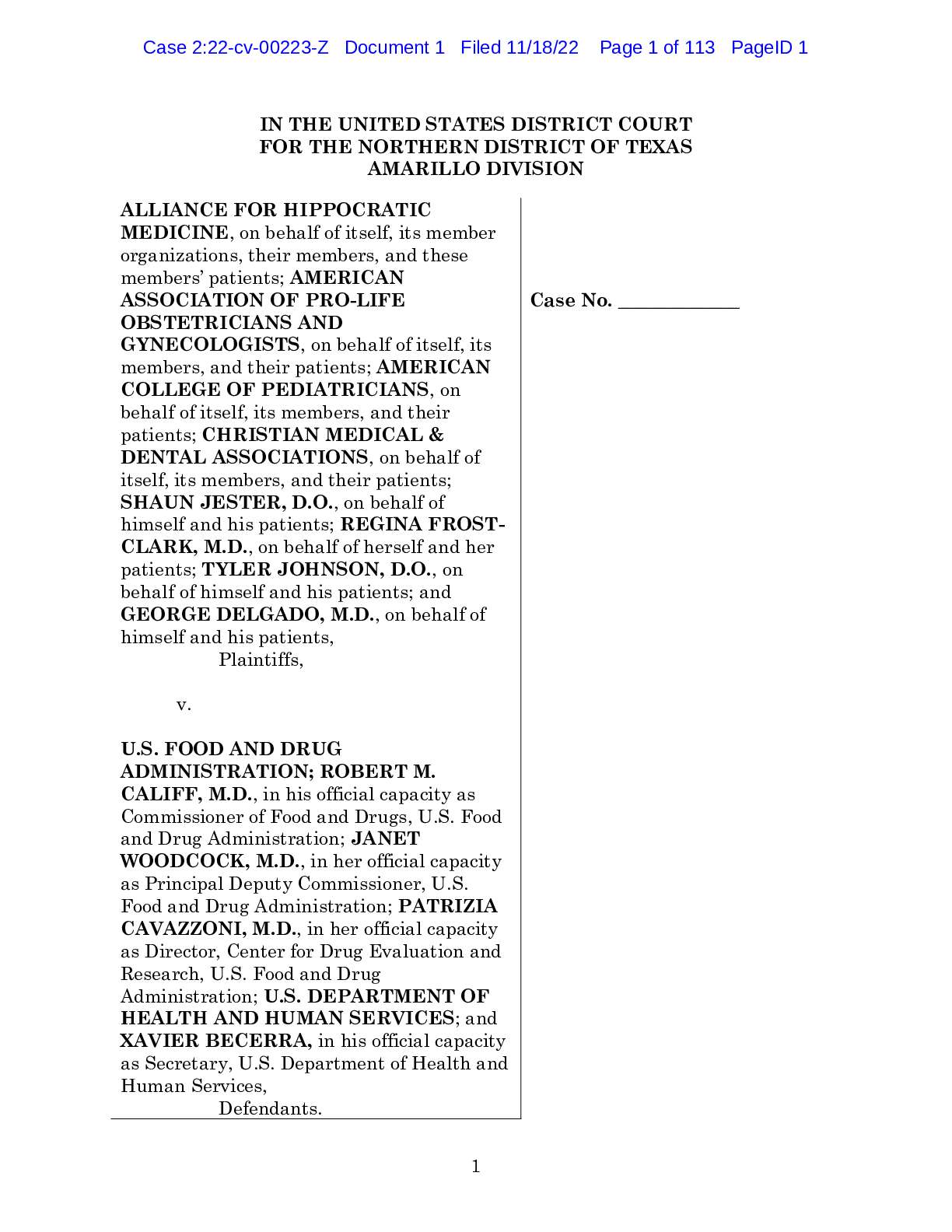 Alliance-for-Hippocratic-Medicine-v-FDA-Complaint 00223
