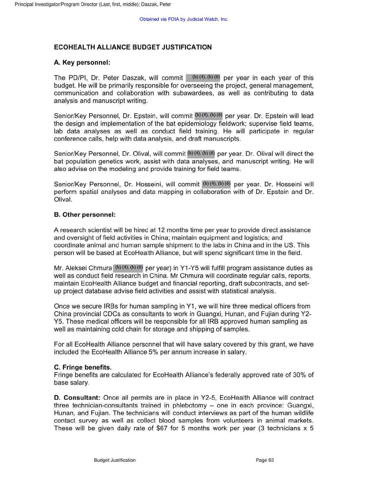 NIH EcoHealth Grant FOIA April 2023 pgs 72-74