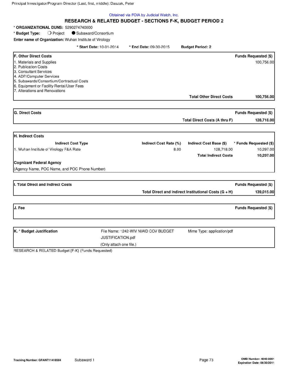NIH EcoHealth Grant FOIA April 2023 pgs 82-92