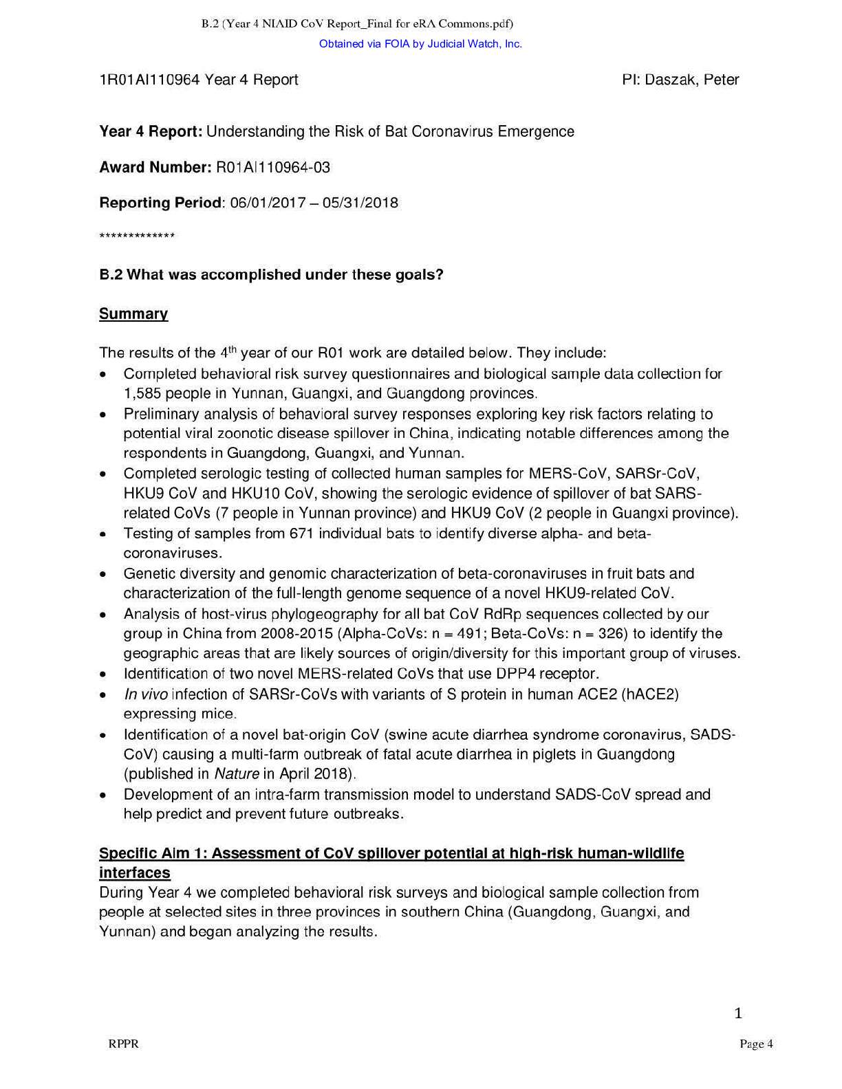 NIH EcoHealth Grant FOIA April 2023 pg 276