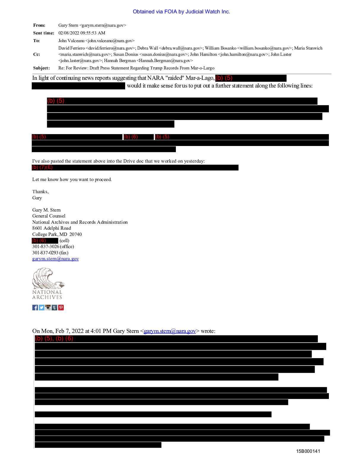 National Archives Trump Mar-a-Lago Records Category 3B
