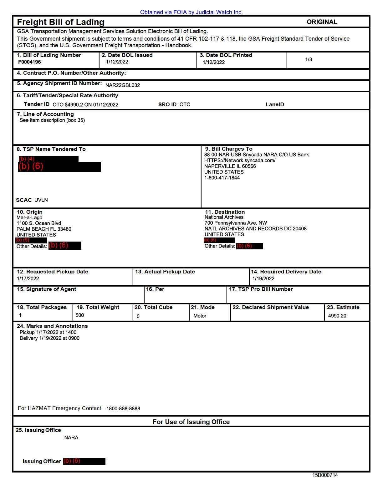 National Archives Trump Mar-a-Lago Records Category 4