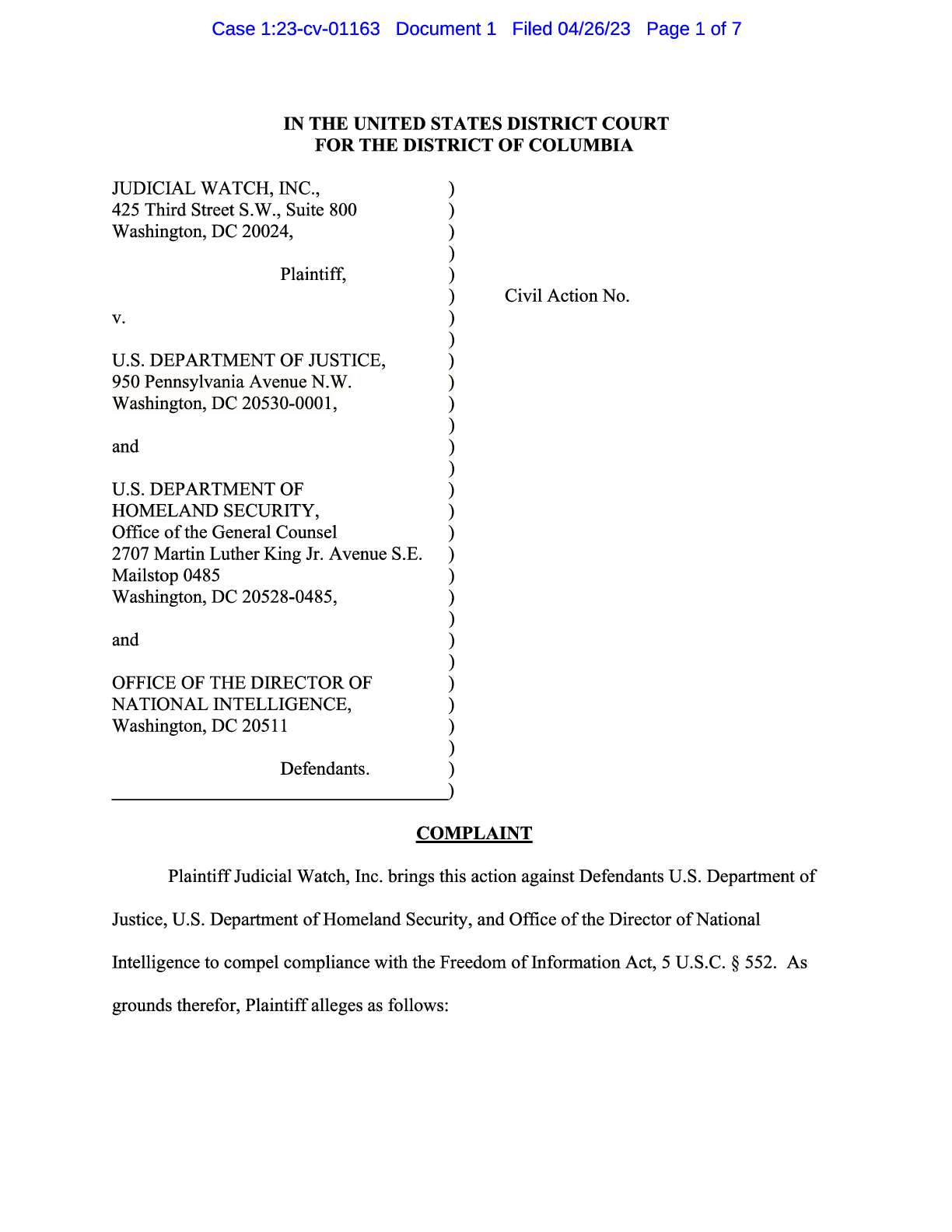JW v DOJ DNI Twitter complaint 01163