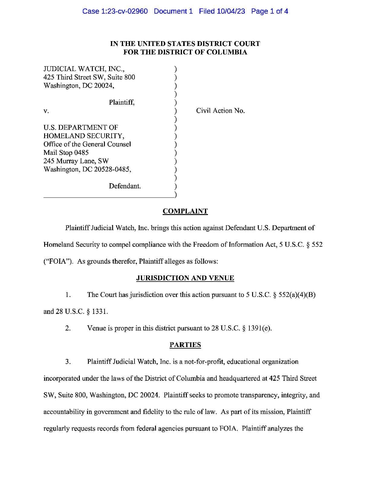 JW v DHS Biden Dog Complaint 02960