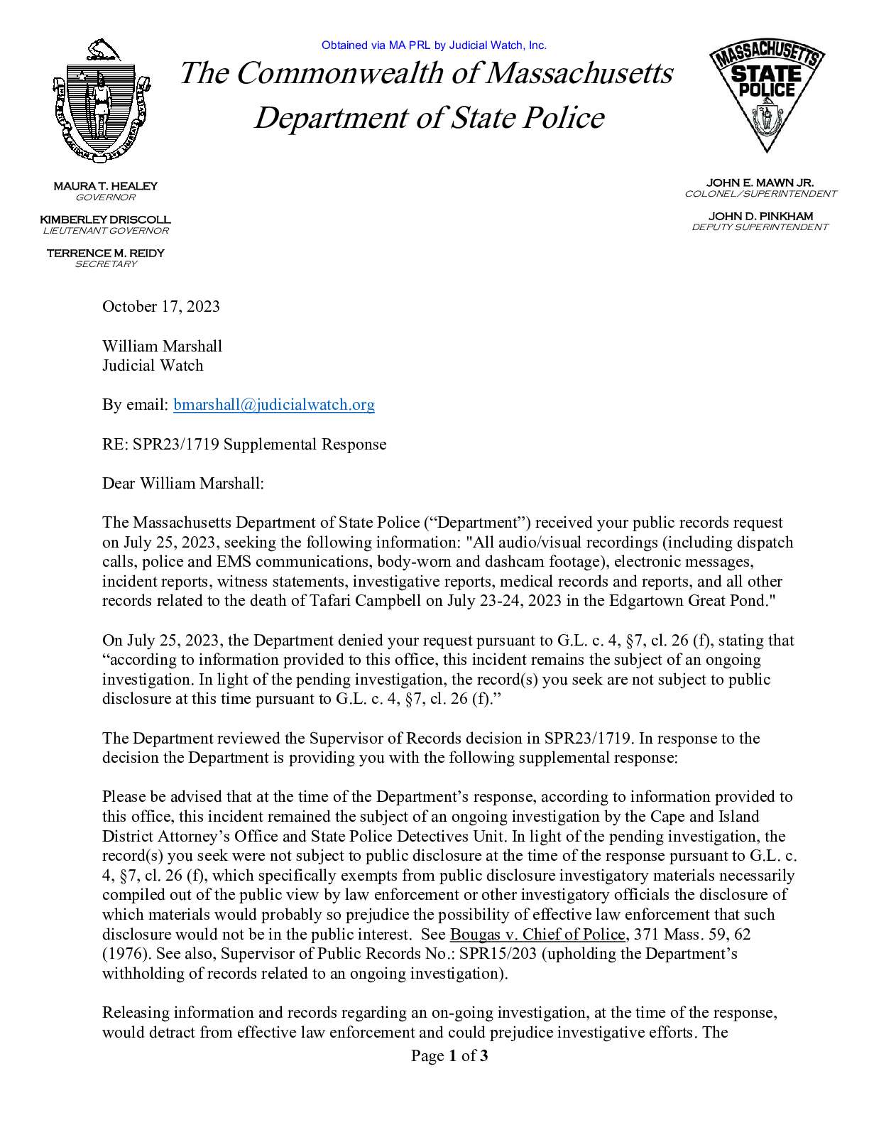Mass State Police Obama Chef Tafari Campbell October 2023