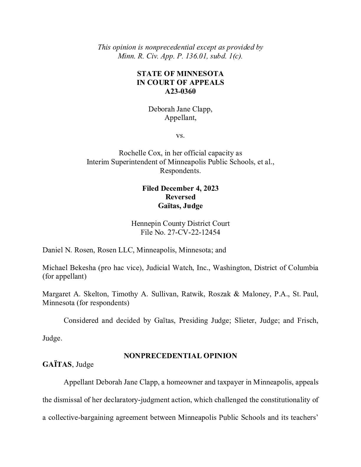 Clapp v Cox Minnesota teachers A23-0360 12454