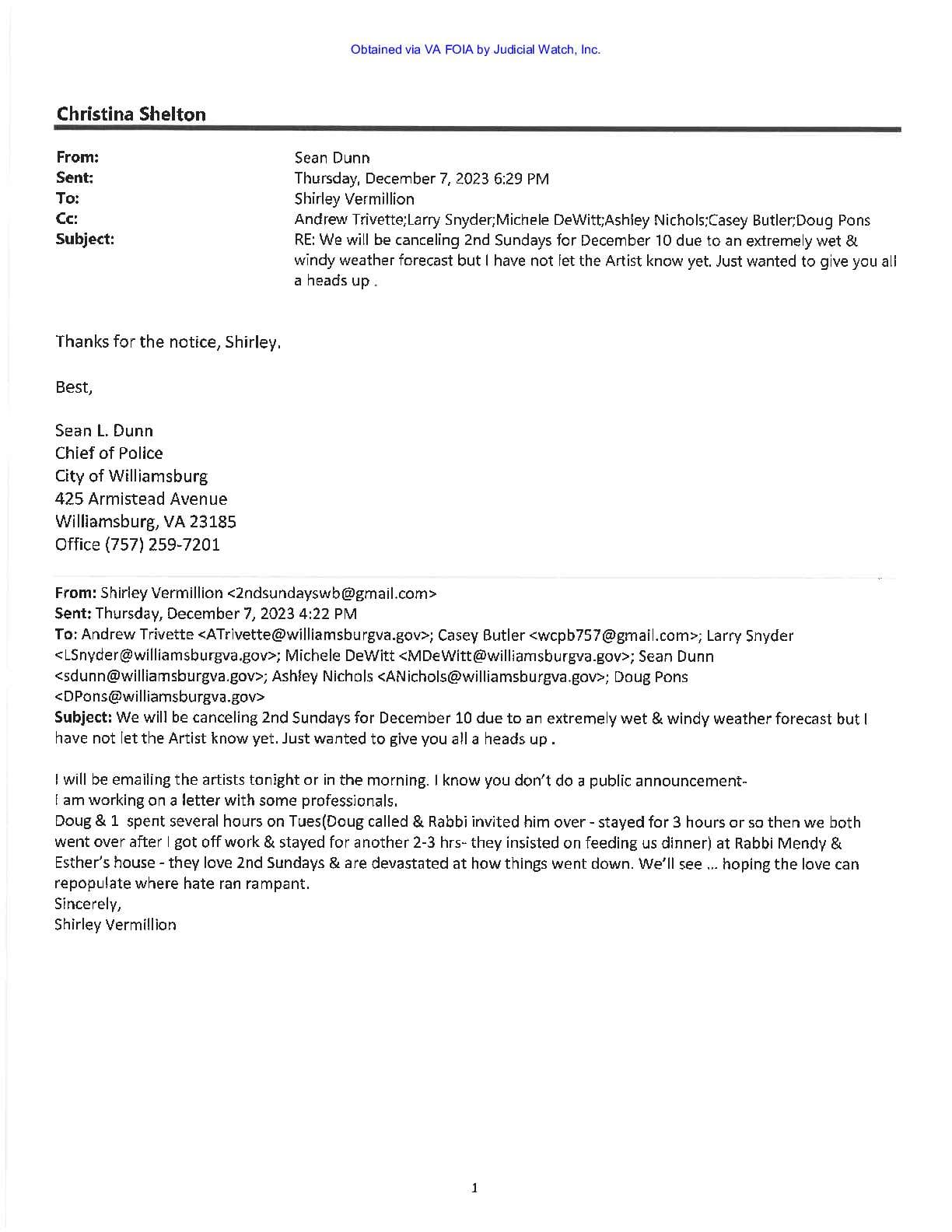 Williamsburg Menorah Cancellation December 2023 pg 40