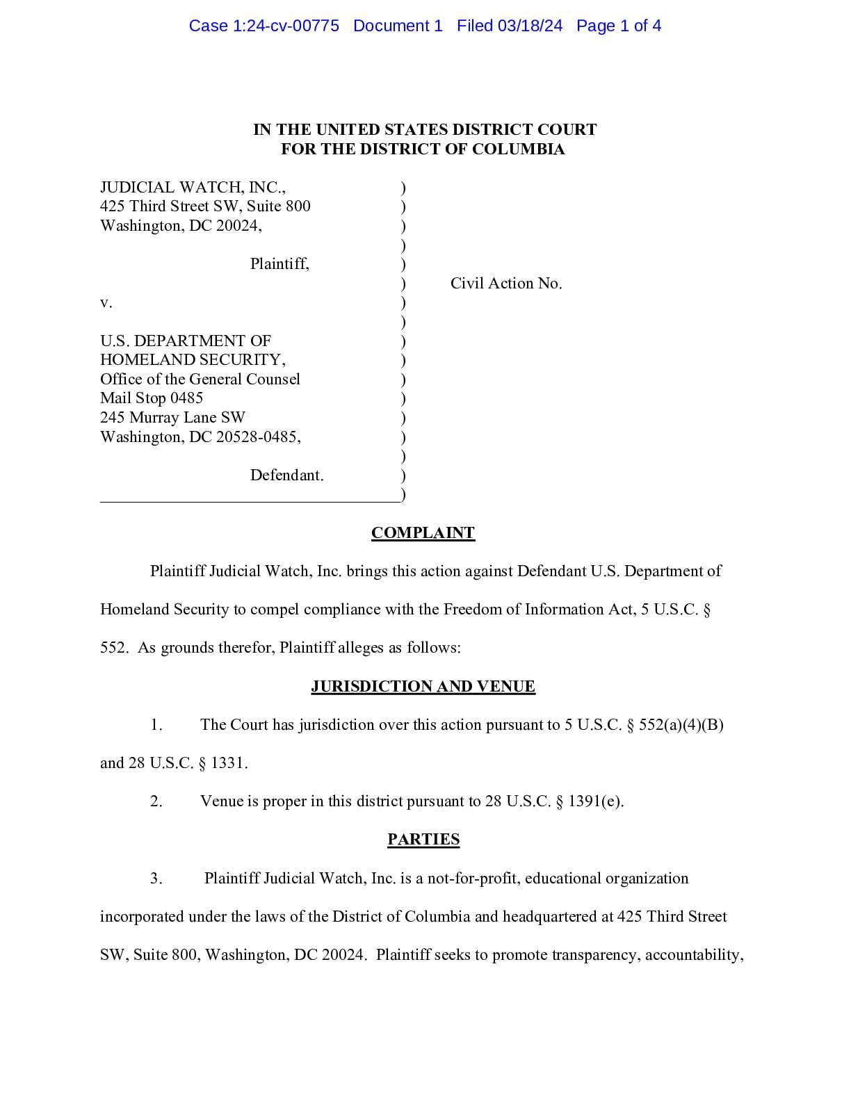 JW v DHS USSS complaint 00775