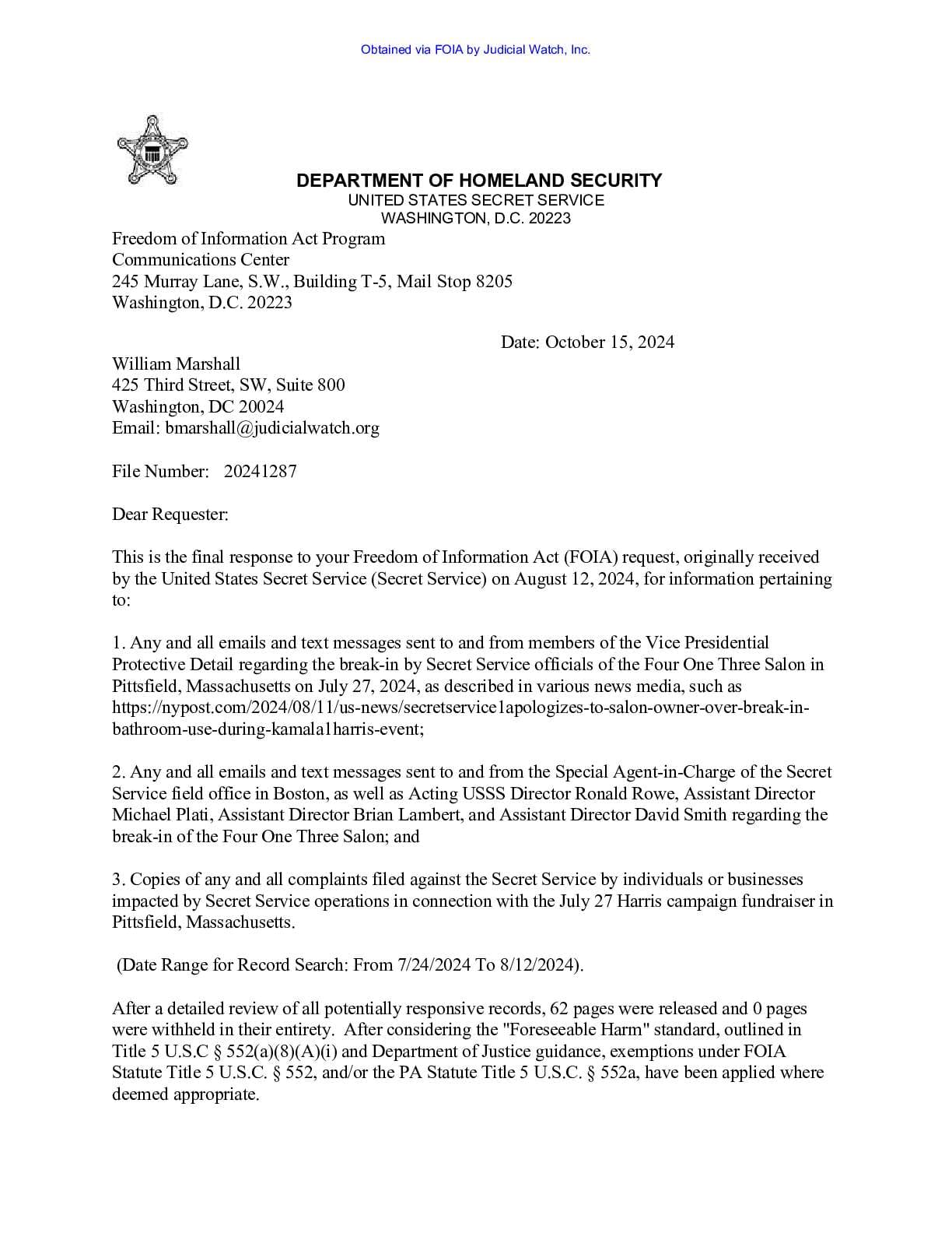 JW v DHS Pittsfield break-in records 02750