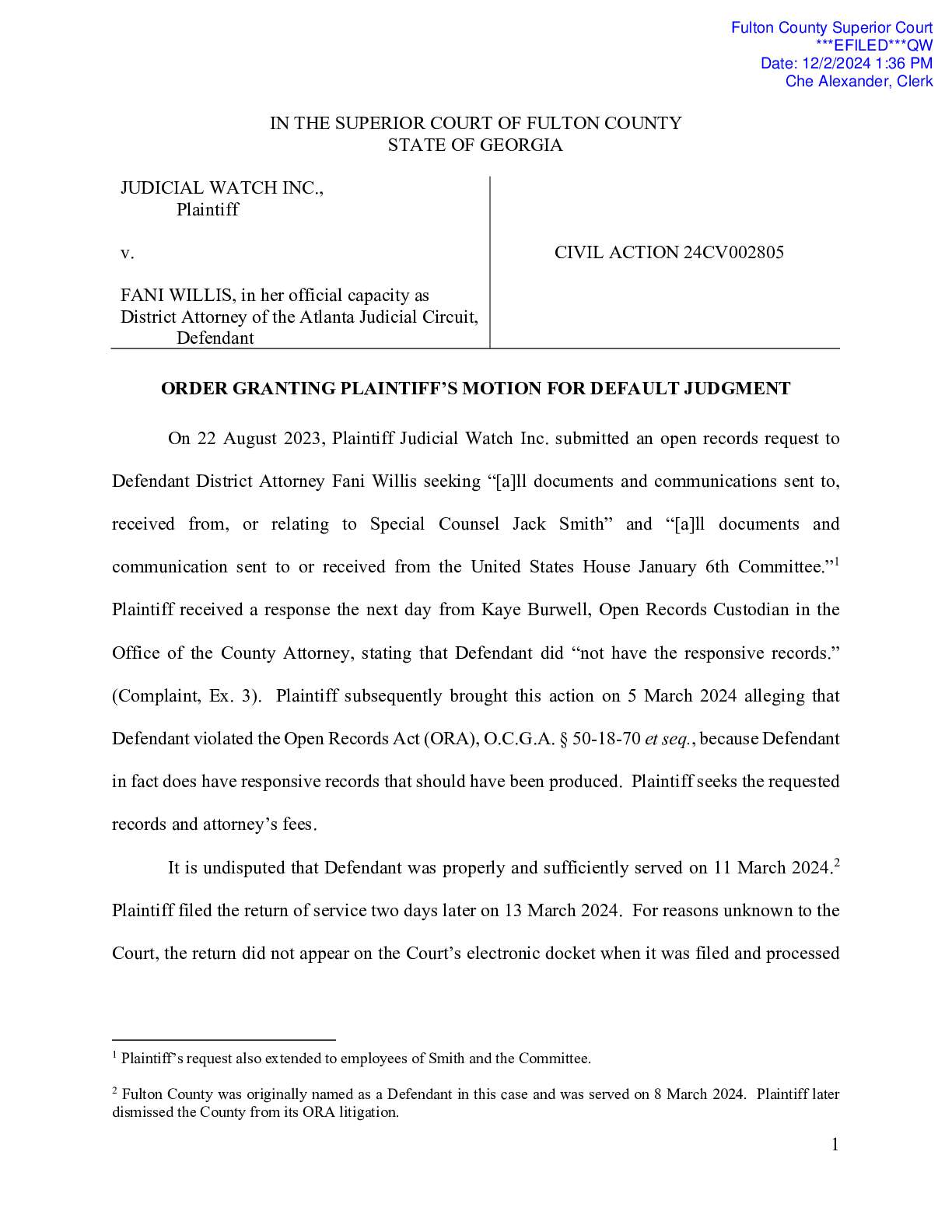 JW v Willis default judgment 002805