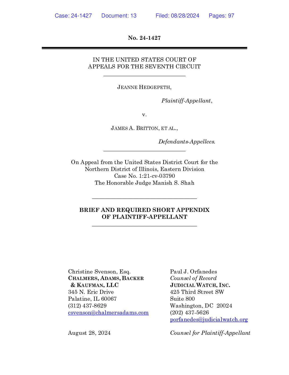 Hedgepeth v Britton appeal 03790 1427