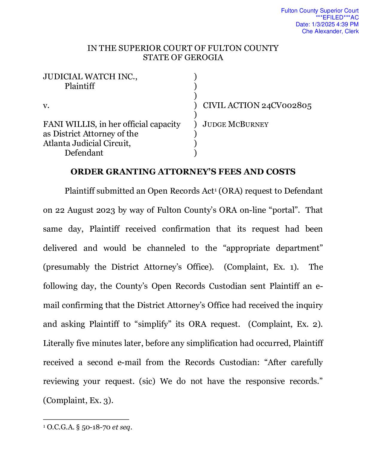 JW v Willis costs order 002805
