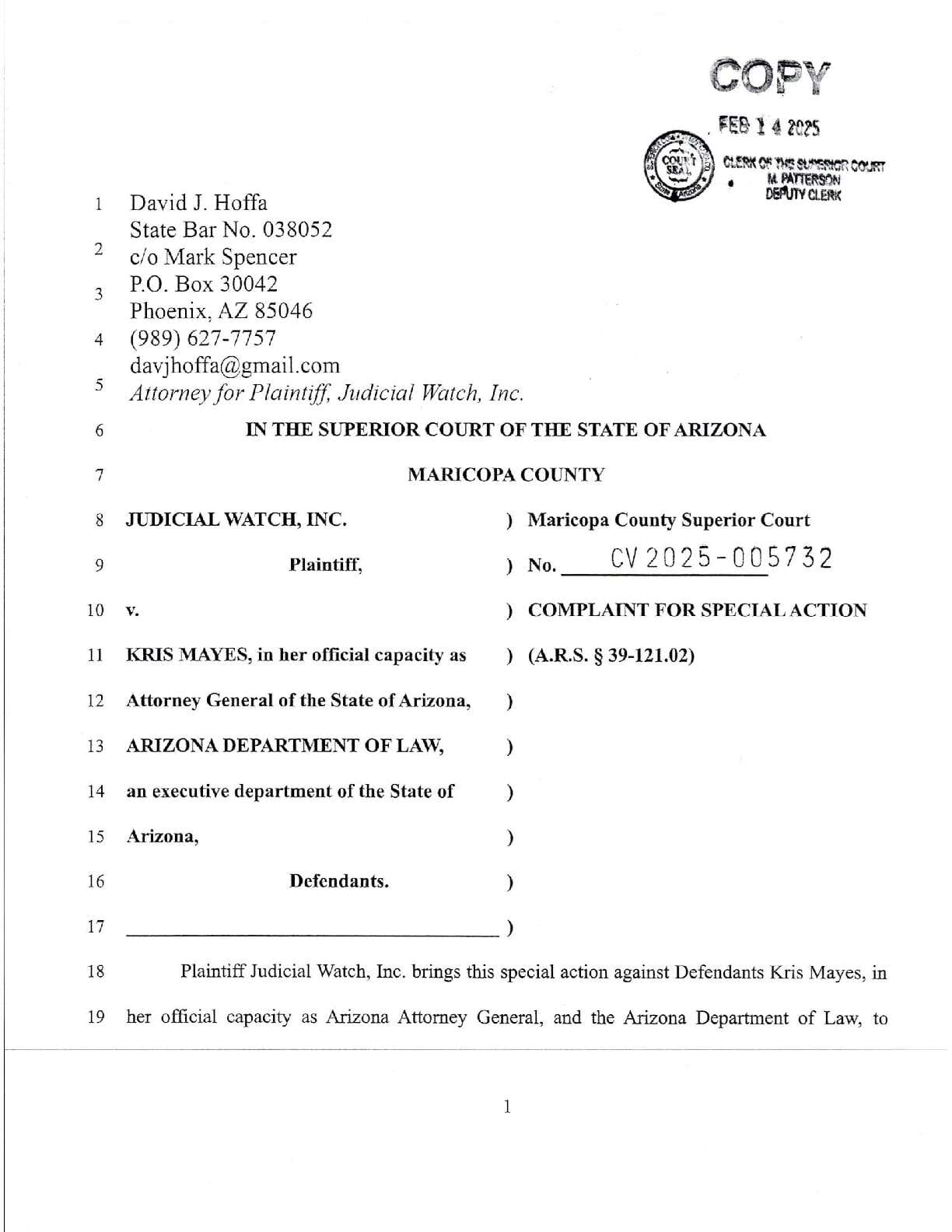 JW v Mayes AZ AG ‘Fake Electors’ complaint 005732