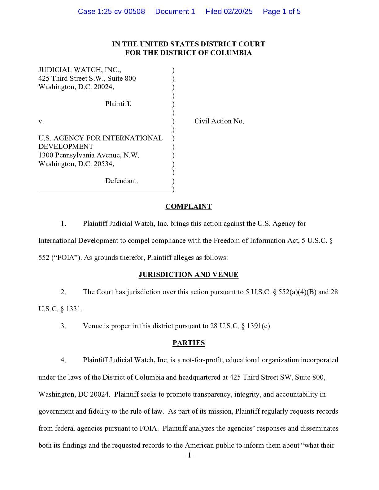 JW v USAID Ukraine Equipment complaint 00508