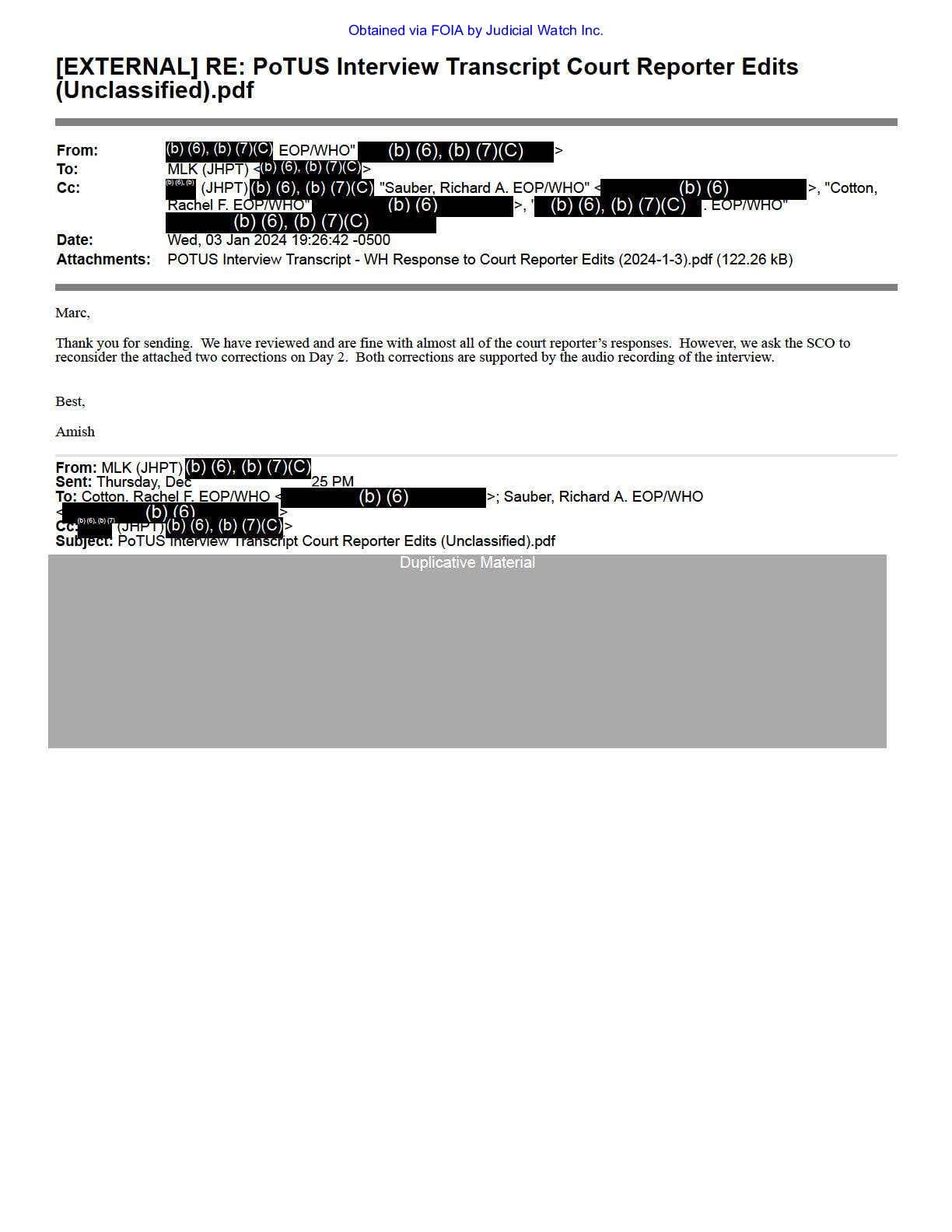 JW v DOJ Biden Hur Interview records 00700 pgs 31-32