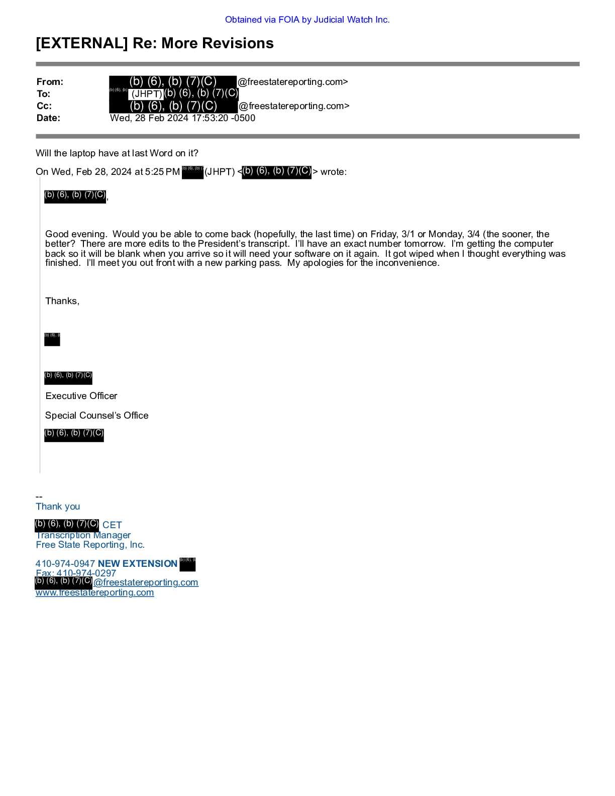 JW v DOJ Biden Hur Interview records 00700 pg 45