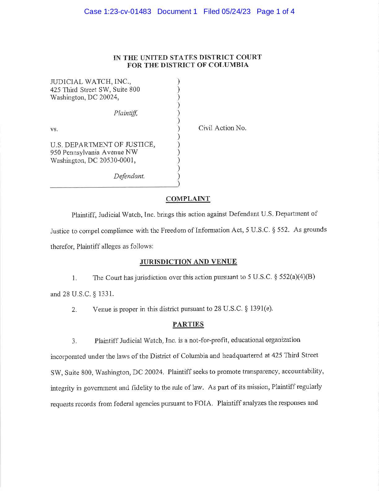 JW v. DOJ Nashville complaint 01483