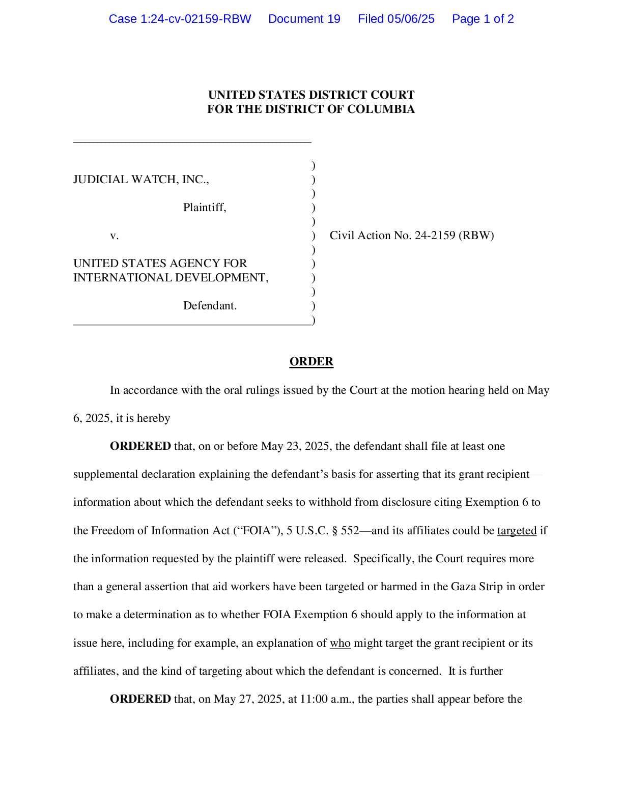 JW v USAID order 02159