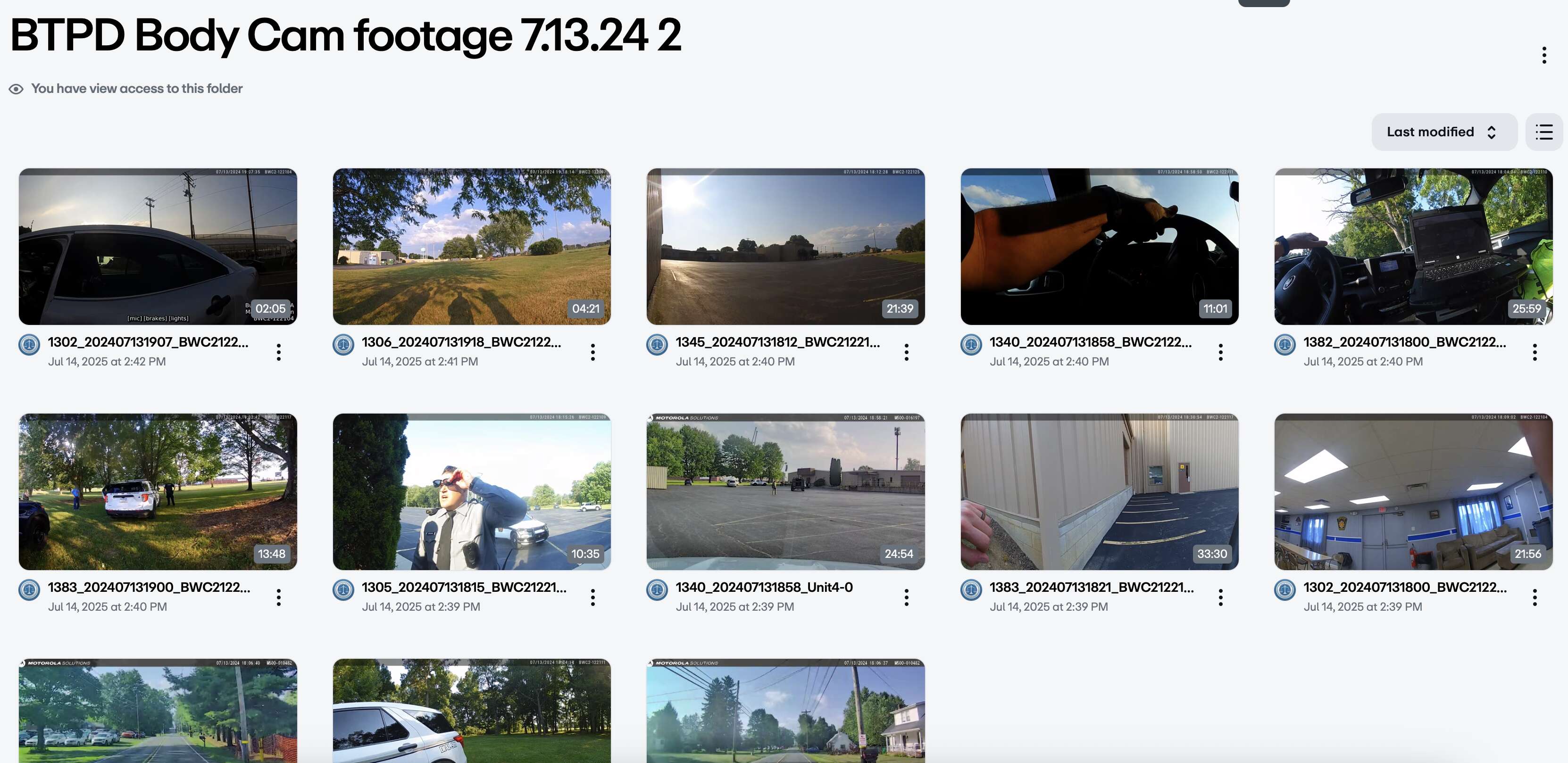 Butler Township Police Department Bodycam Footage