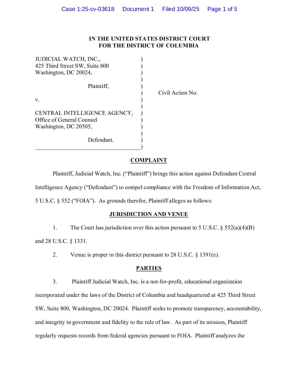 JW. v. CIA Epstein complaint 03618