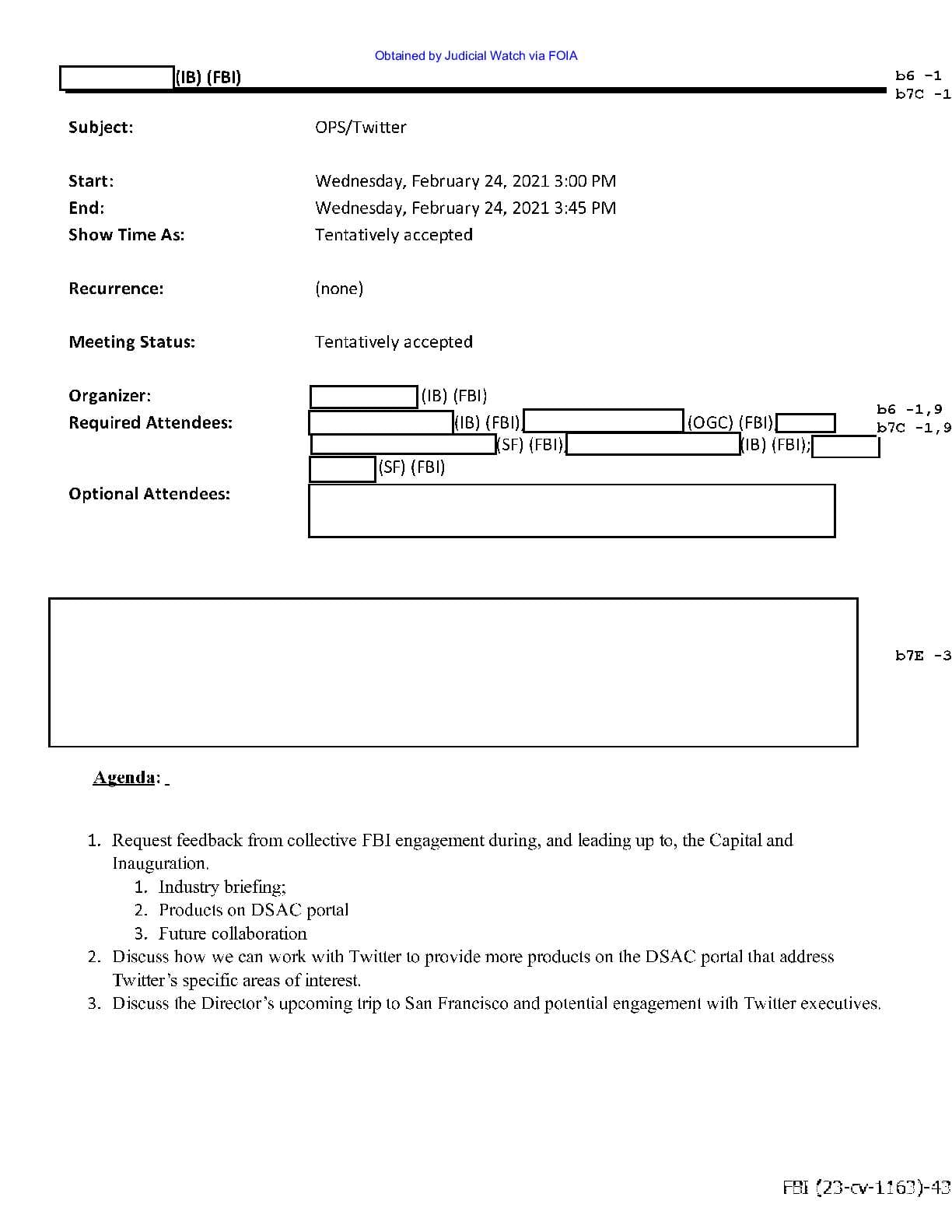 JW v DOJ Twitter records 01163 fewer redactions