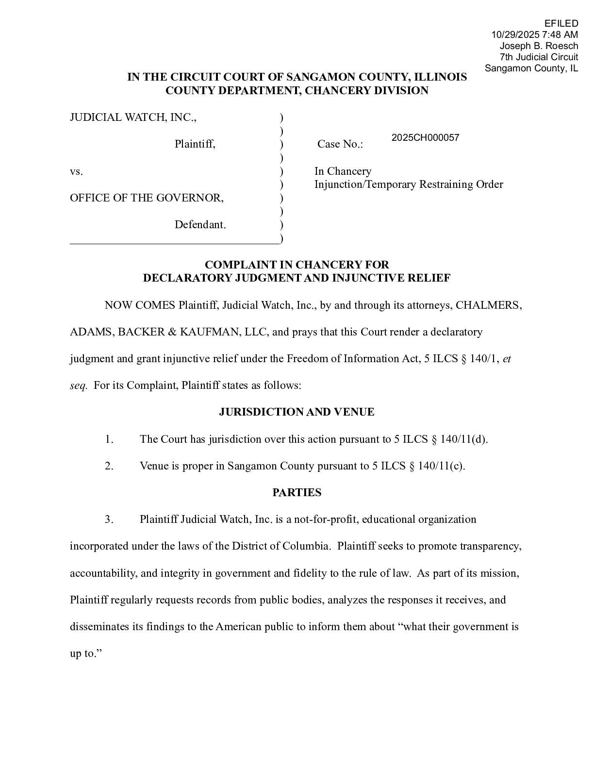 JW v. Office of the Gov IL complaint 000057