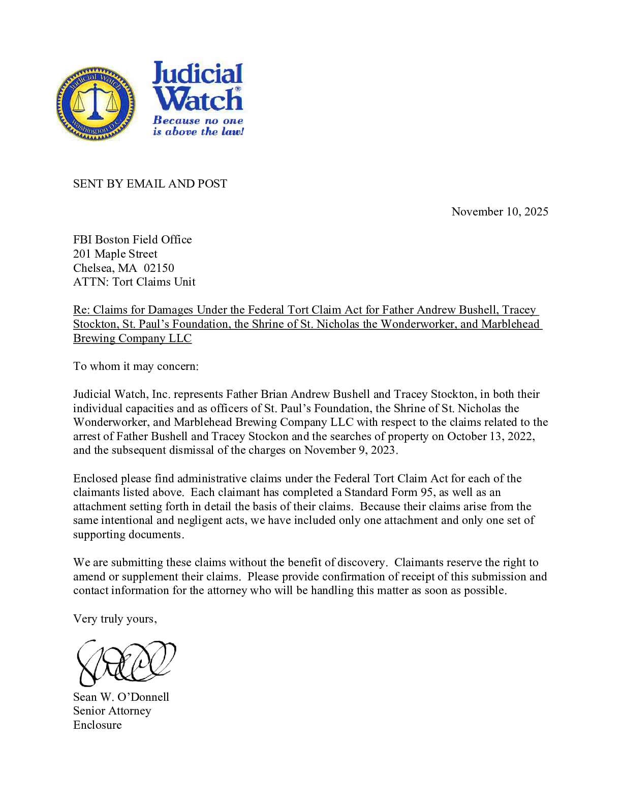 Fed Tort Claims Fr. Bushell_Stockton Nov 2025