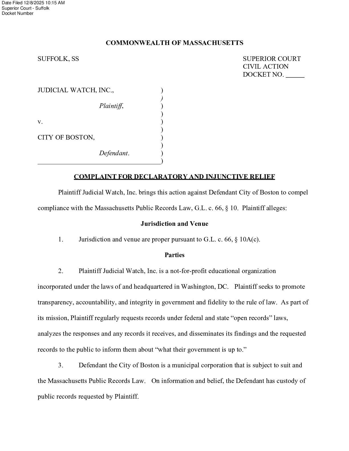 JW v. Boston Mariachi complaint 03395