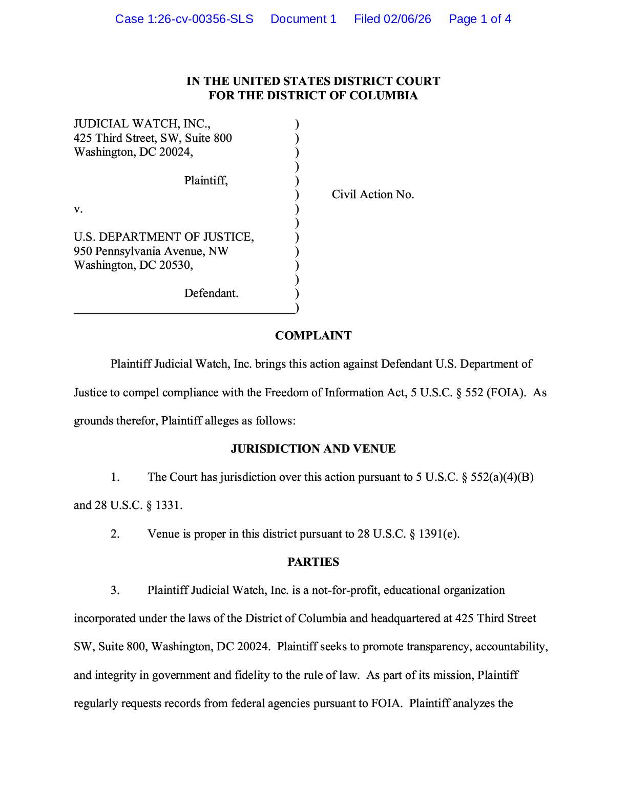 JW v DOJ M Analytics complaint 00356